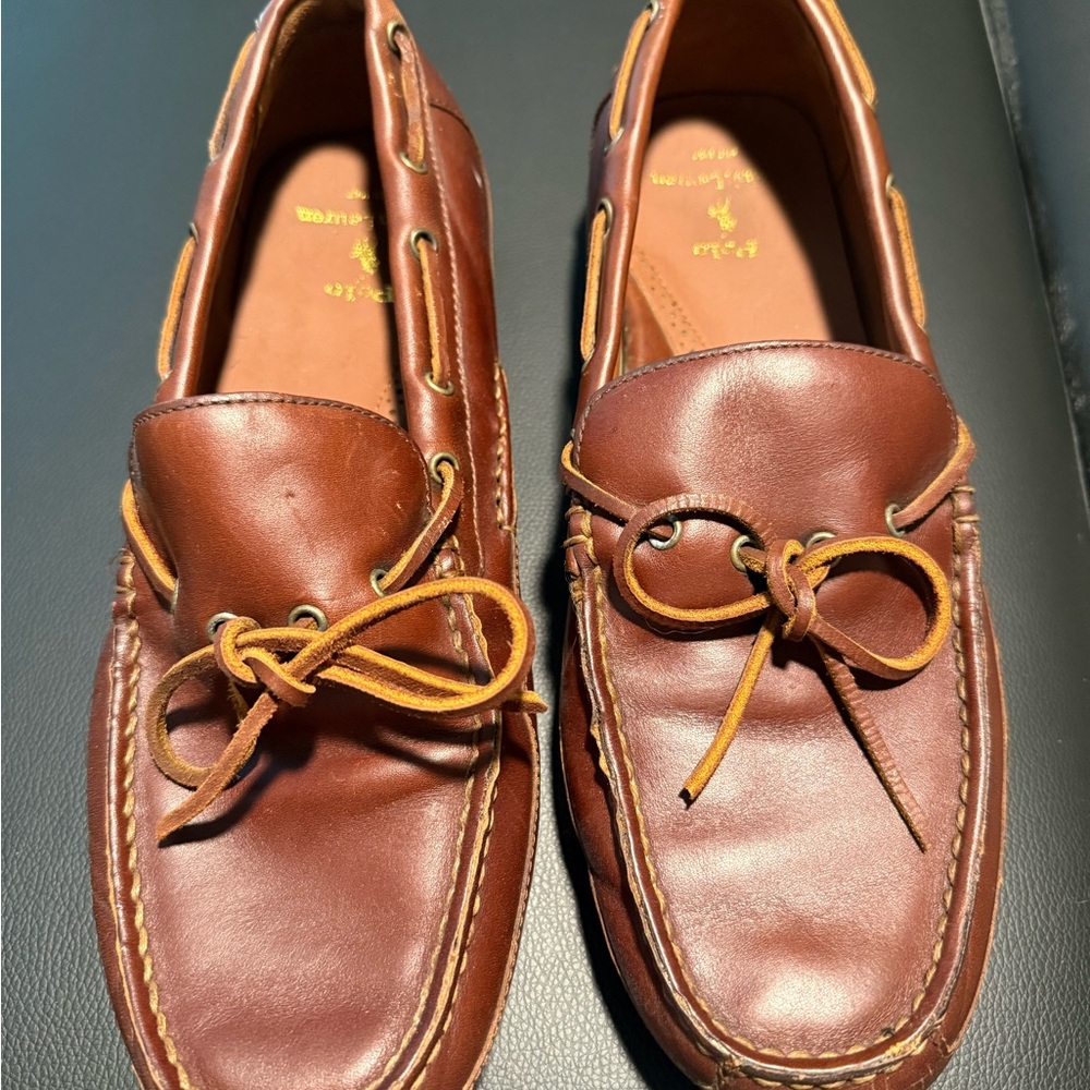 Brown Leather Boat Shoes Polo Ralph Lauren boat leather shoes size 13